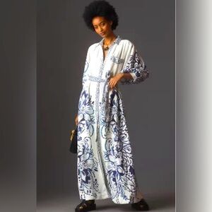 MAEVE BUTTON FRONT BELTED WRAP MAXI DRESS